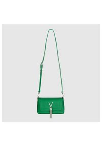 Valentino by Mario Valentino - VALENTINO Zielona torebka z ozdobnym V oceania re satchel. Kolor: zielony. Materiał: skórzane