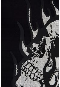 Philipp Plein - PHILIPP PLEIN Męski t-shirt z czaszką w płomieniach, Rozmiar L. Kolor: czarny #3