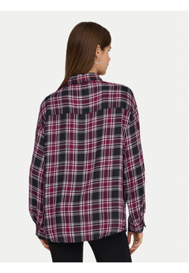 only - ONLY Koszula Evia 15355741 Bordowy Loose Fit. Kolor: czerwony. Materiał: wiskoza