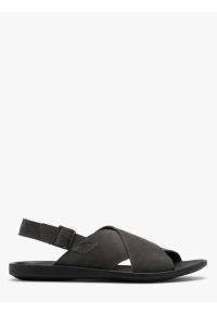Ryłko - Szare sandały z zapięciem na klamrę. Zapięcie: klamry. Kolor: szary. Materiał: skóra, welur. Styl: street #1