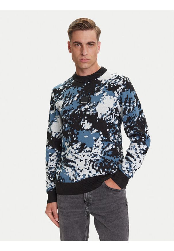 Karl Lagerfeld Jeans Sweter A3M18004 Kolorowy Regular Fit. Materiał: bawełna. Wzór: kolorowy