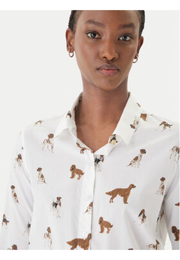 Barbour Koszula Safari LSH1357MI91 Biały Relaxed Fit. Kolor: biały. Materiał: bawełna