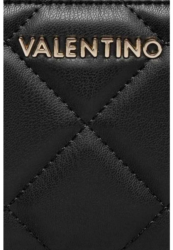 Valentino by Mario Valentino - VALENTINO Czarny pikowany portfel Ocarina. Kolor: czarny