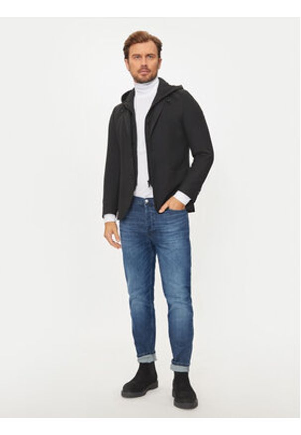 Karl Lagerfeld - KARL LAGERFELD Marynarka 155384 544016 Czarny Regular Fit. Typ kołnierza: dekolt w karo. Kolor: czarny. Materiał: poliester