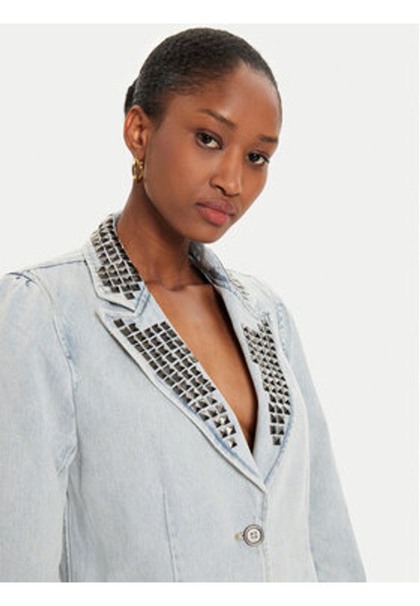 One Teaspoon Marynarka 26469 Niebieski Relaxed Fit. Kolor: niebieski. Materiał: bawełna