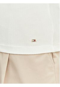 TOMMY HILFIGER - Tommy Hilfiger Top WW0WW52112 Biały Slim Fit. Kolor: biały. Materiał: wiskoza #3