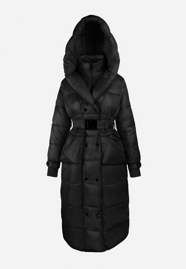 Born2be - Czarna Kurtka Pikowana Długa Drerrigale. Kolor: czarny. Materiał: materiał. Długość rękawa: długi rękaw. Długość: długie. Sezon: zima, jesień