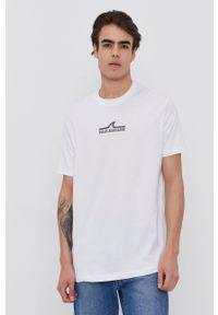 PAUL & SHARK - Paul&Shark T-shirt bawełniany kolor biały z nadrukiem. Okazja: na co dzień. Kolor: biały. Materiał: bawełna. Wzór: nadruk. Styl: casual