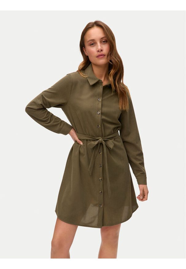 Vero Moda Sukienka koszulowa Elly 10334288 Zielony Regular Fit. Kolor: zielony. Materiał: syntetyk. Typ sukienki: koszulowe
