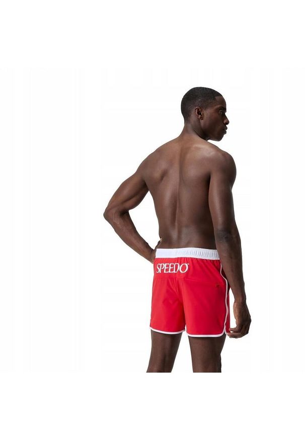 Speedo - Męskie Spodenki Kąpielowe Z Logo Volley. Kolor: czerwony. Styl: sportowy