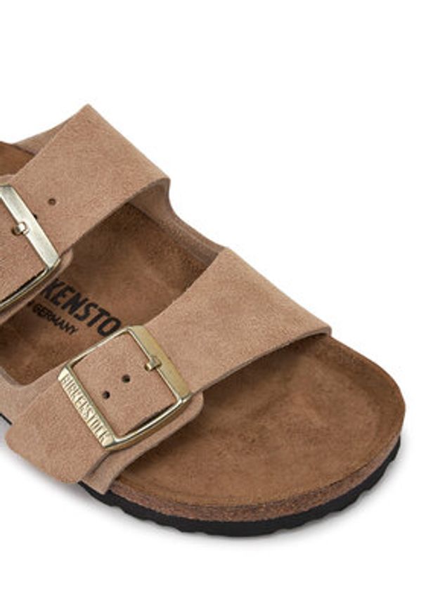 Birkenstock Klapki Arizona zamsz 1029260 Beżowy. Kolor: beżowy. Materiał: skóra, zamsz
