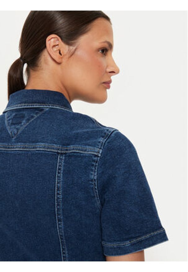 Tommy Jeans Sukienka jeansowa DW0DW18593 Niebieski Slim Fit. Kolor: niebieski. Materiał: bawełna