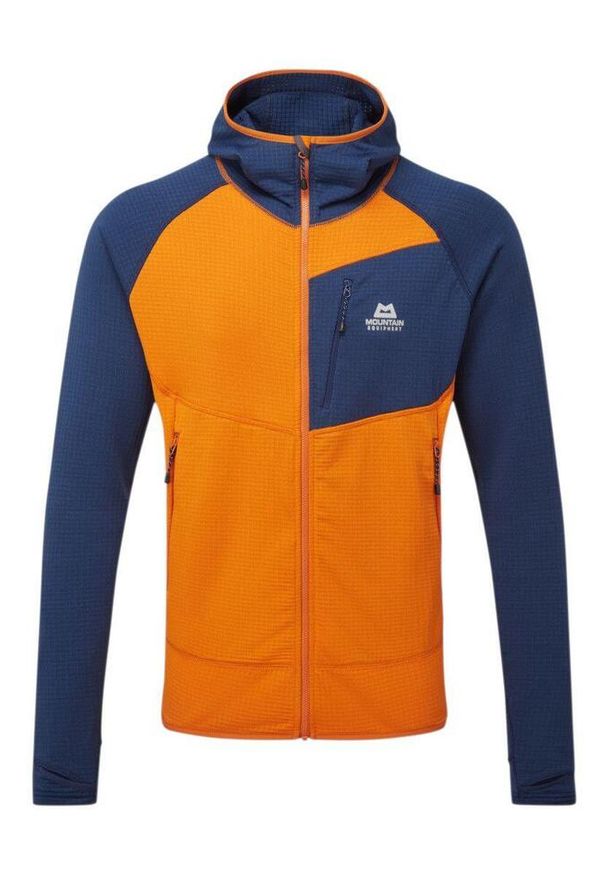 MOUNTAIN EQUIPMENT - Bluza trekkingowa męska Eclipse Hooded. Kolor: pomarańczowy, niebieski, wielokolorowy