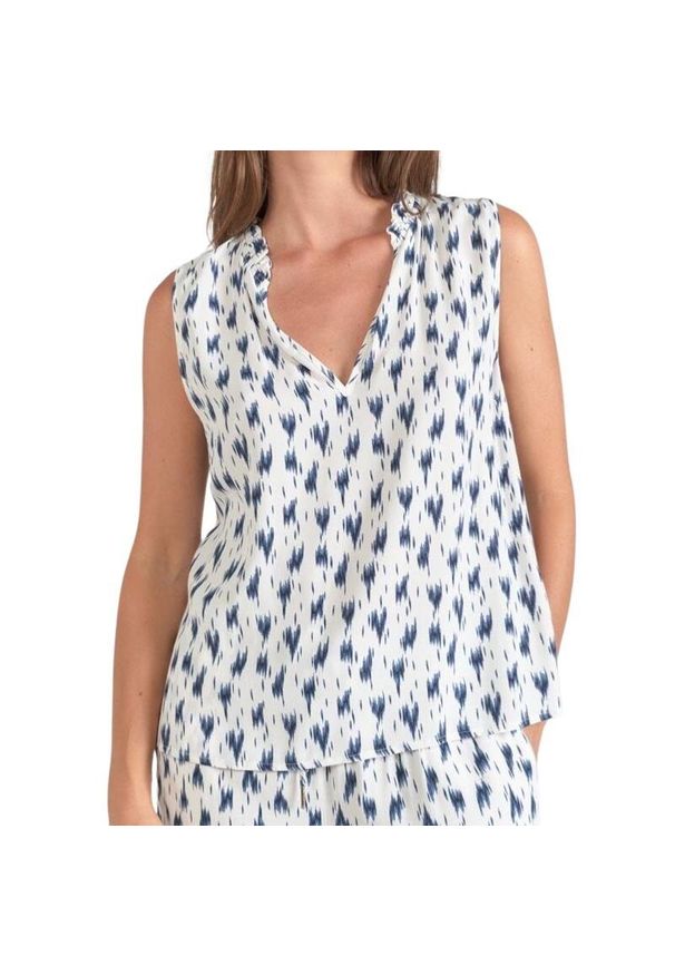 LE TEMPS DES CERISES - Koszulka damska Le Temps des cerises Rosita. Typ kołnierza: dekolt w kształcie V. Kolor: niebieski