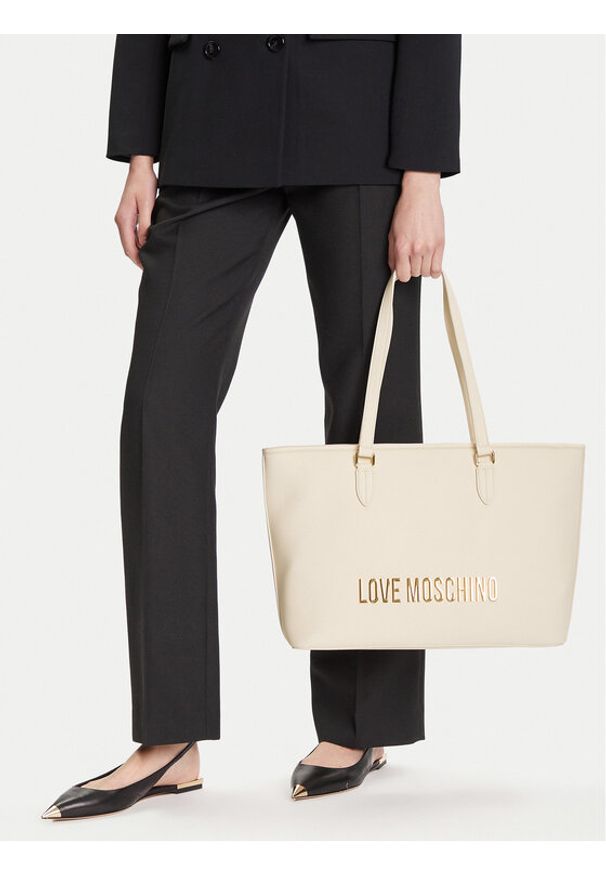 Love Moschino - LOVE MOSCHINO Torebka JC4190PP1NKD0110 Beżowy. Kolor: beżowy. Materiał: skórzane