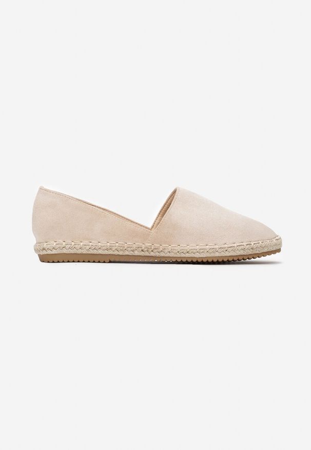Renee - Beżowe Espadryle Specialty. Zapięcie: bez zapięcia. Kolor: beżowy. Materiał: materiał, jeans. Szerokość cholewki: normalna. Wzór: ażurowy