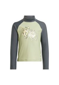 Adidas - Koszulka do pływania adidas x Disney Lion King. Kolor: zielony, wielokolorowy, szary. Materiał: materiał. Wzór: motyw z bajki