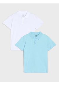 Sinsay - Koszulki polo 2 pack - biały. Typ kołnierza: polo. Kolor: biały