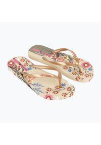 Klapki damskie Ipanema Verao Tropical. Okazja: na plażę. Kolor: beżowy. Styl: sportowy #1