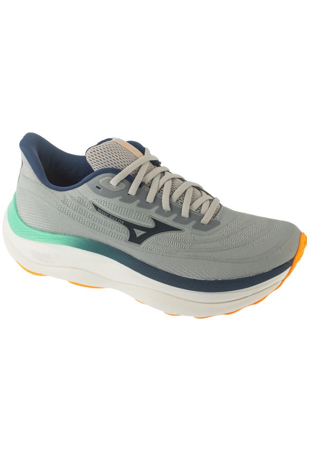 Mizuno - Buty do biegania męskie, Wave Sky 9. Kolor: zielony, szary, wielokolorowy. Model: Mizuno Wave. Sport: bieganie