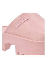 Big-Star - Różowe Klapki Big Star Stylowe Obuwie Damskie Na Solidnej Podeszwie. Kolor: różowy. Materiał: materiał. Wzór: jednolity. Obcas: na platformie. Styl: elegancki #2