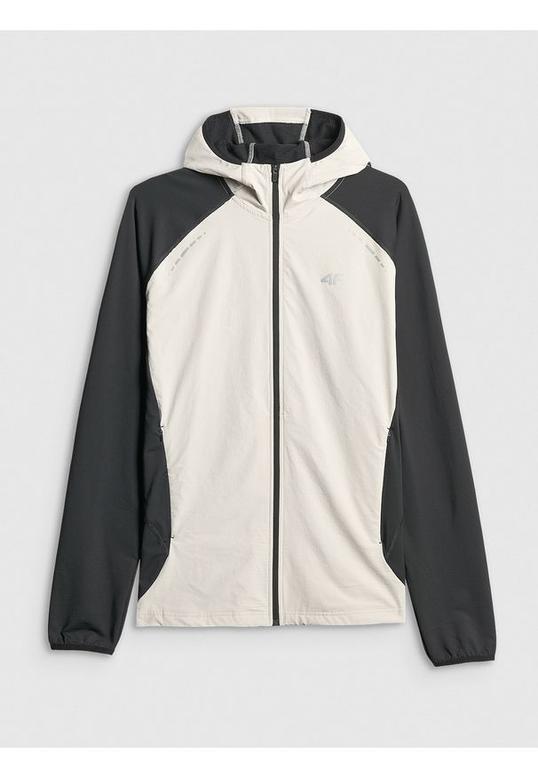 4f - 4F Bluza do biegania regular z kapturem męska - czarna S. Typ kołnierza: kaptur. Kolor: czarny. Materiał: materiał