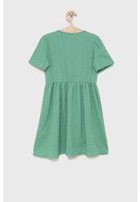 Kids Only sukienka dziecięca kolor zielony mini rozkloszowana. Kolor: zielony. Materiał: tkanina. Długość rękawa: krótki rękaw. Typ sukienki: rozkloszowane. Długość: mini