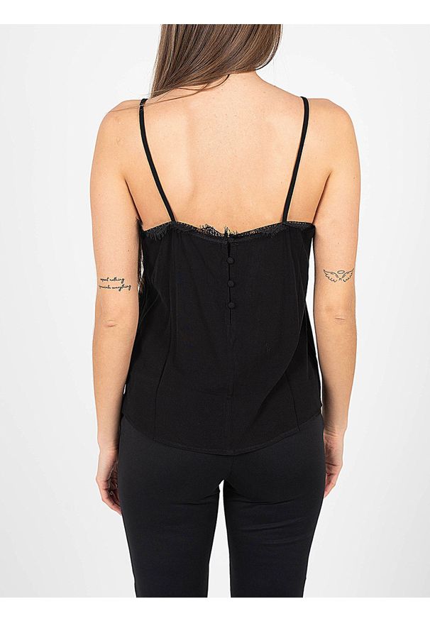 Pepe Jeans Top "Karey" | PL304343 | Karey | Kobieta | Czarny. Okazja: na co dzień. Kolor: czarny. Materiał: wiskoza. Długość rękawa: na ramiączkach. Wzór: koronka. Styl: casual