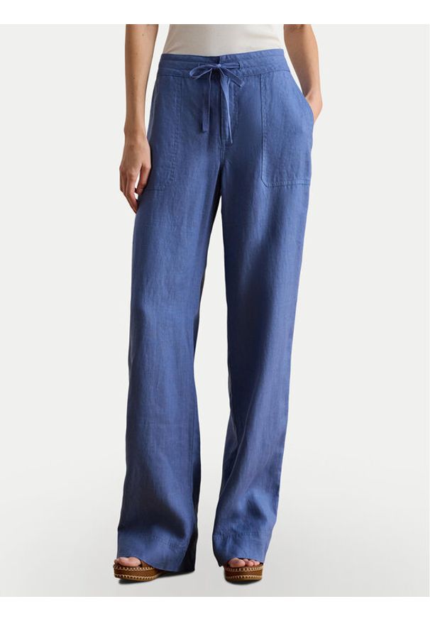 Lauren Ralph Lauren - LAUREN RALPH LAUREN Spodnie materiałowe 200735136025 Niebieski Regular Fit. Kolor: niebieski. Materiał: len