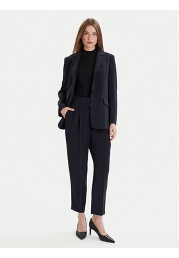 BOSS - Boss Marynarka Jocaluah 50490053 Granatowy Regular Fit. Kolor: niebieski. Materiał: syntetyk