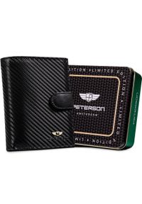 Portfel skórzany Peterson PTN 348Z-CA-6648 BLACK czarny. Kolor: czarny. Materiał: skóra