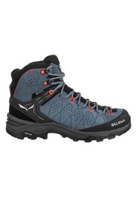 Buty Trekkingowe Damskie Salewa Alp Trainer 2 Mid Gtx. Kolor: niebieski. Materiał: syntetyk, zamsz, materiał