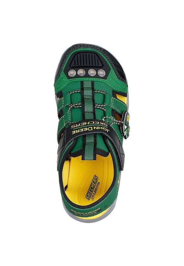 skechers - Sandały Skechers S Lights-hypno-spla, Dzieci. Kolor: zielony. Materiał: materiał, syntetyk