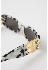 Balenciaga okulary przeciwsłoneczne damskie kolor szary. Kształt: prostokątne. Kolor: szary #2