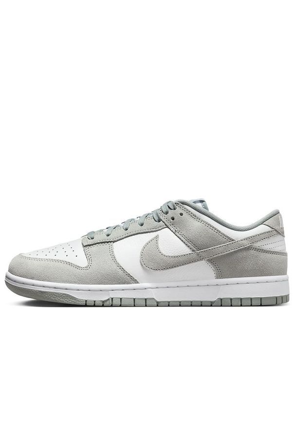 Buty Nike Dunk Low Retro SE FQ8249-101 - szaro-białe. Kolor: biały, szary, wielokolorowy. Materiał: zamsz, skóra, guma. Szerokość cholewki: normalna. Sezon: lato