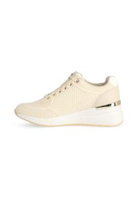 MEXX - Mexx sneakersy Glass kolor beżowy MXK039801W. Nosek buta: okrągły. Zapięcie: sznurówki. Kolor: beżowy. Materiał: guma. Obcas: na koturnie #4