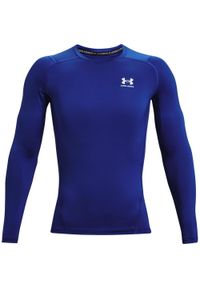 Under Armour - Męska Koszulka Z Długim Rękawem HeatGear. Kolor: niebieski. Długość rękawa: długi rękaw. Długość: długie. Sport: turystyka piesza