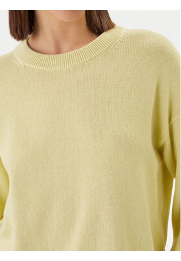 Calvin Klein Sweter LV047D305G Żółty Relaxed Fit. Kolor: żółty. Materiał: bawełna