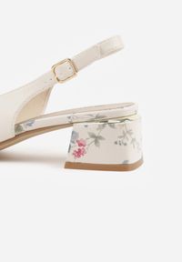 Born2be - Beżowe Sandały na Niskim Słupku z Odkrytym Noskiem i Skórzaną Wkładką Selestalise. Okazja: na spotkanie biznesowe, do pracy. Zapięcie: klamry. Kolor: beżowy. Materiał: skóra. Obcas: na słupku. Styl: biznesowy #5