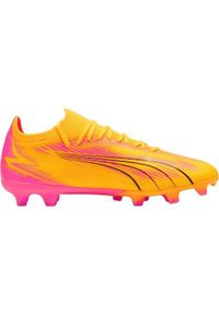 Buty piłkarskie męskie Puma Ultra Match. Zapięcie: bez zapięcia. Kolor: różowy. Materiał: materiał, syntetyk. Szerokość cholewki: normalna. Sport: piłka nożna