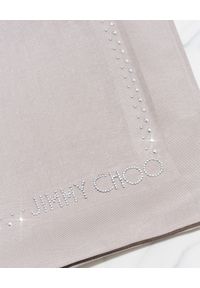 Jimmy Choo - JIMMY CHOO - Jedwabna beżowa chusta ze zdobieniem. Kolor: beżowy. Materiał: jedwab. Wzór: aplikacja #2