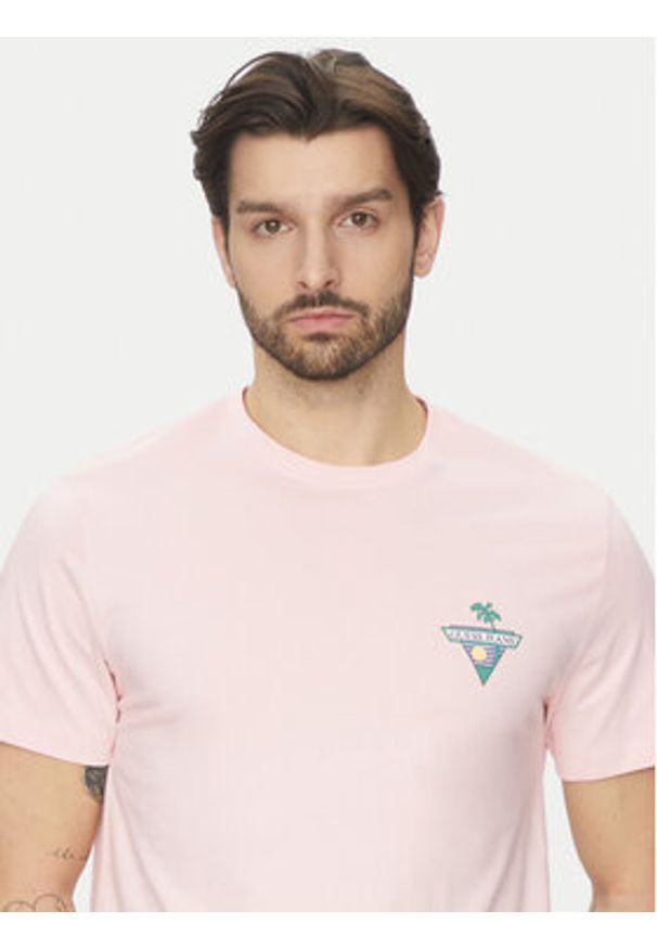Guess Jeans T-Shirt M5GI55 K8FQ4 Różowy Regular Fit. Kolor: różowy. Materiał: bawełna
