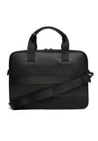 TOMMY HILFIGER - Tommy Hilfiger Torba na laptopa Th Foundation Computer Bag AM0AM13626 Czarny. Kolor: czarny. Materiał: skóra
