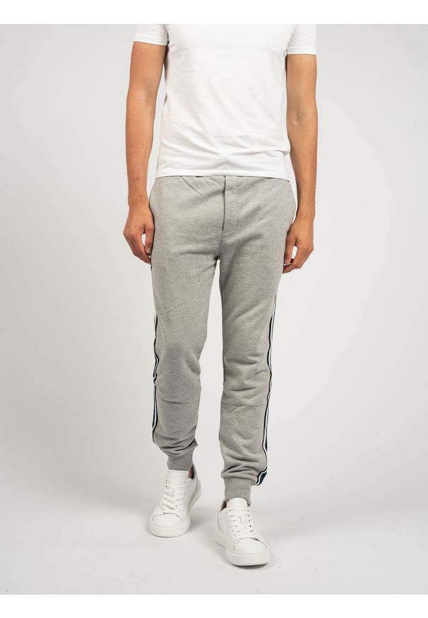 Les Hommes Spodnie "Jogging" | UHJ101752U | Jogging Pants | Mężczyzna | Szary. Kolor: szary. Materiał: bawełna, poliester. Wzór: aplikacja