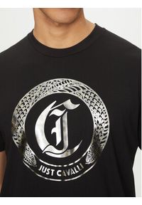 Just Cavalli T-Shirt 78OAHT14 Czarny Regular Fit. Kolor: czarny. Materiał: bawełna