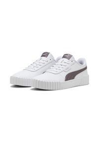 Puma - Damskie sneakersy Carina 3.0 PUMA White Raisin Purple. Okazja: na plażę. Kolor: fioletowy, biały, wielokolorowy. Sezon: lato. Sport: turystyka piesza, tenis