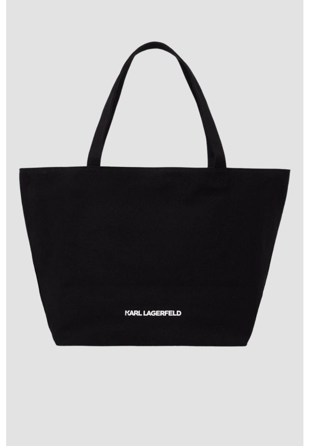 Karl Lagerfeld - KARL LAGERFELD Czarna shopperka damska Ikon Aquarelle. Kolor: czarny. Styl: elegancki, casual