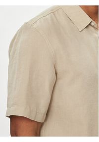Wrangler Koszula 112352189 Beżowy Regular Fit. Kolor: beżowy. Materiał: len