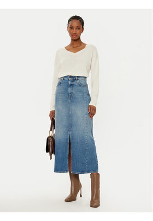 Weekend Max Mara Spódnica jeansowa Gesso 2515101061 Niebieski Regular Fit. Kolor: niebieski. Materiał: bawełna