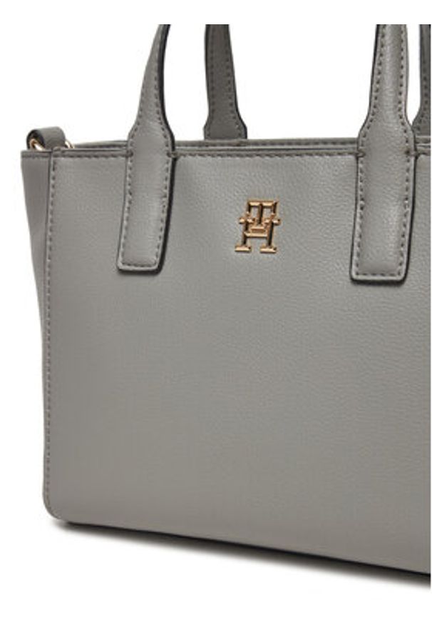 TOMMY HILFIGER - Tommy Hilfiger Torebka AW0AW16907 Szary. Kolor: szary. Materiał: skórzane